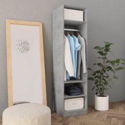 Berkfield Home Wardrobe Concrete Grey 50x50x200 cm Engineered Wood - Size: 50 x 50 x 200 cm - thumbnail 1