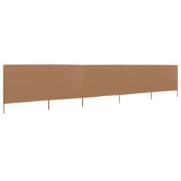 Berkfield Home 5-panel Wind Screen Fabric 600x120 cm Taupe in Beige - thumbnail 2