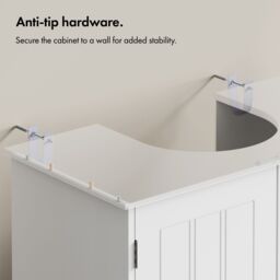 VonHaus Holbrook Freestanding Under Sink Bathroom Cabinet in White - thumbnail 6