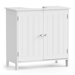 VonHaus Holbrook Freestanding Under Sink Bathroom Cabinet in White - thumbnail 2
