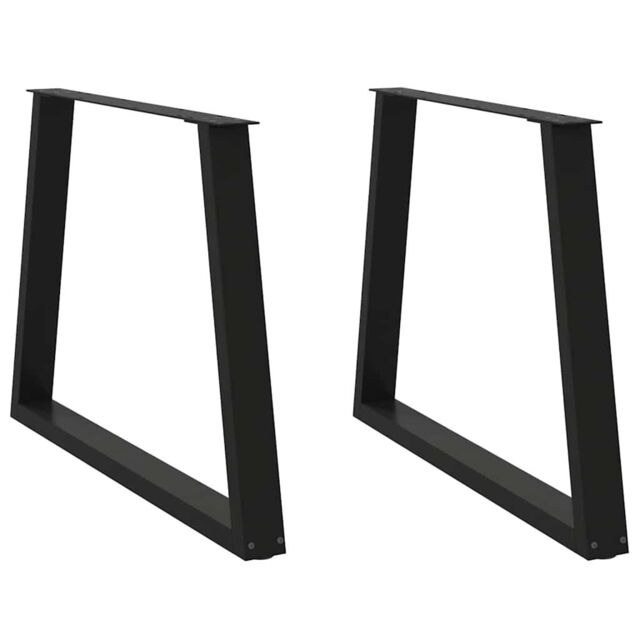 Berkfield Home Dining Table Legs V-Shape 2 pcs Black 90x(72-73.3) cm Steel - image 1