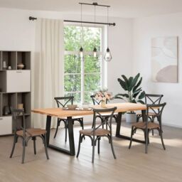 Berkfield Home Dining Table Legs V-Shape 2 pcs Black 90x(72-73.3) cm Steel - thumbnail 2