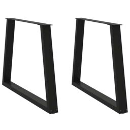 Berkfield Home Dining Table Legs V-Shape 2 pcs Black 90x(72-73.3) cm Steel - thumbnail 1