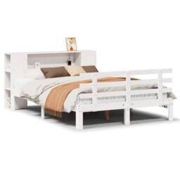Berkfield Home Bookcase Bed without Mattress White 140x200cm Solid Wood Pine - Size: 140x200 cm - thumbnail 1