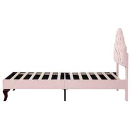 STILVORA Upholstered Bed 3ft Single with Adjustable Headboard Pink - thumbnail 9