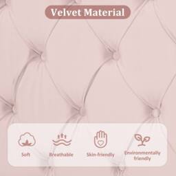 STILVORA Upholstered Bed 3ft Single with Adjustable Headboard Pink - thumbnail 7