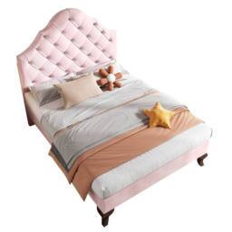 STILVORA Upholstered Bed 3ft Single with Adjustable Headboard Pink - thumbnail 5