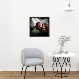 "Artery8 Wall Art Print Aldrin NASA Astronaut Neil Armstrong Apollo 11 Flight Photo Square Framed Picture 16X16 Inch in Black - Size: W16"" x H16""" - thumbnail 2