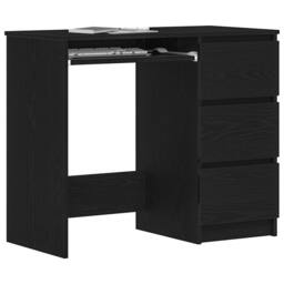 Berkfield Home Desk Black Oak 90x45x76 cm Engineered Wood - Size: 90 x 45 x 76 cm - thumbnail 4