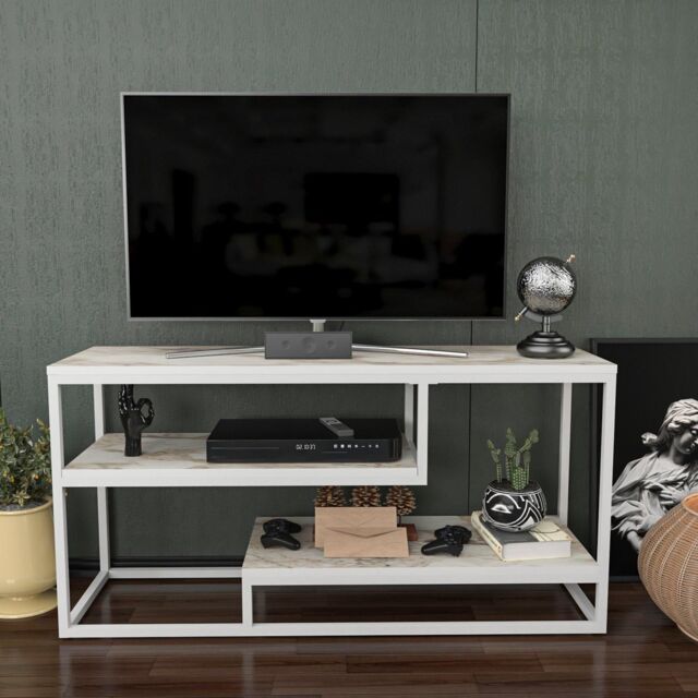 Decorotika Lorin TV Stand TV Unit for TVs up to 55 inch in White - image 1