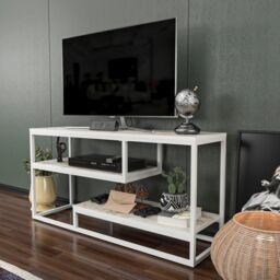 Decorotika Lorin TV Stand TV Unit for TVs up to 55 inch in White - thumbnail 5