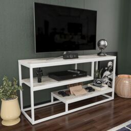Decorotika Lorin TV Stand TV Unit for TVs up to 55 inch in White - thumbnail 2