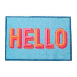 Artsy Mats Blue Hello Indoor Washable Doormat - Size: 40 cm x 60 cm - thumbnail 3