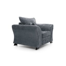 Abakus Direct Farrow Crushed Chenille Armchair in Dark Grey - thumbnail 4