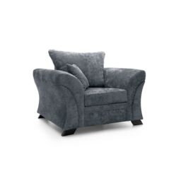 Abakus Direct Farrow Crushed Chenille Armchair in Dark Grey - thumbnail 3