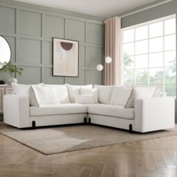 Home Detail Hayley Corner Sofa in White - Size: Large