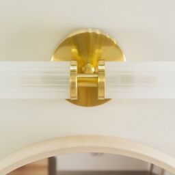 ValueLights Canya Up Down 2 Way IP44 Bathroom Frosted Reeded Glass Wall Light with LED Bulbs in Gold - thumbnail 3