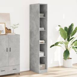 Berkfield Home Wardrobe Concrete Grey 30x50x200 cm Engineered Wood - Size: 30 x 50 x 200 cm - thumbnail 2