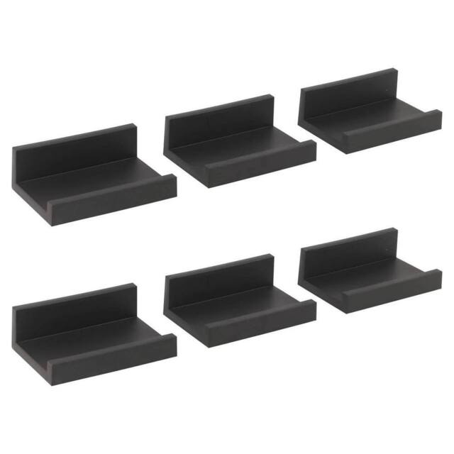 Havendro Black Set of 6 Floating Wall Shelf U Shape Display Storage Rack - image 1