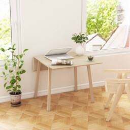 STILVORA Dining Table with Drop Leaf Pine Structure in Natural - thumbnail 3