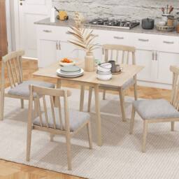 STILVORA Dining Table with Drop Leaf Pine Structure in Natural - thumbnail 9