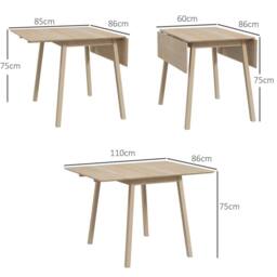 STILVORA Dining Table with Drop Leaf Pine Structure in Natural - thumbnail 4