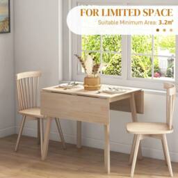 STILVORA Dining Table with Drop Leaf Pine Structure in Natural - thumbnail 8