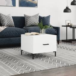 Berkfield Home Coffee Table White 50x50x40 cm Engineered Wood - Size: 50 x 50 x 40 cm - thumbnail 2