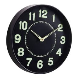"KORVIXA Black 12"" Round Luminous Wall Clock - Size: 100 cm"