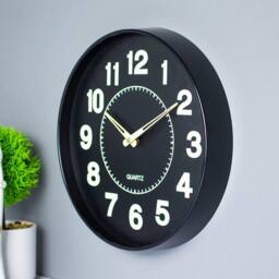 "KORVIXA Black 12"" Round Luminous Wall Clock - Size: 100 cm" - thumbnail 4
