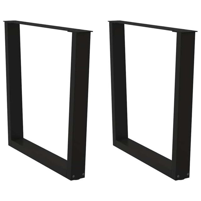 Berkfield Home Dining Table Legs V-Shape 2 pcs Black 90x(72-73.3) cm Steel - image 1