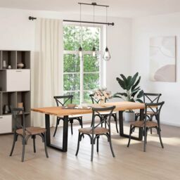 Berkfield Home Dining Table Legs V-Shape 2 pcs Black 90x(72-73.3) cm Steel - thumbnail 2
