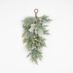 Scottish Everlastings Ltd 55cm Pre-lit Swag with Lambs Ear in Green - thumbnail 2