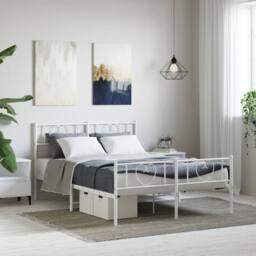 Berkfield Home Metal Bed Frame with Headboard & Footboard White 160x200 cm