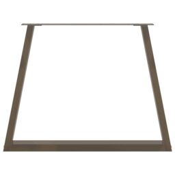 Berkfield Home Dining Table Legs V-Shape 2 pcs Natural Steel 100x(72-73.3) cm Steel in Brown - thumbnail 5