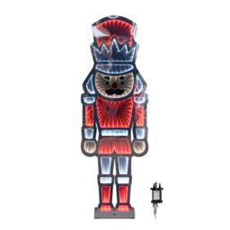 Samuel Alexander 74cm LED Infinity Standing Christmas Nutcracker Decoration with Metal Base in Red & White - thumbnail 9