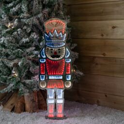 Samuel Alexander 74cm LED Infinity Standing Christmas Nutcracker Decoration with Metal Base in Red & White - thumbnail 8