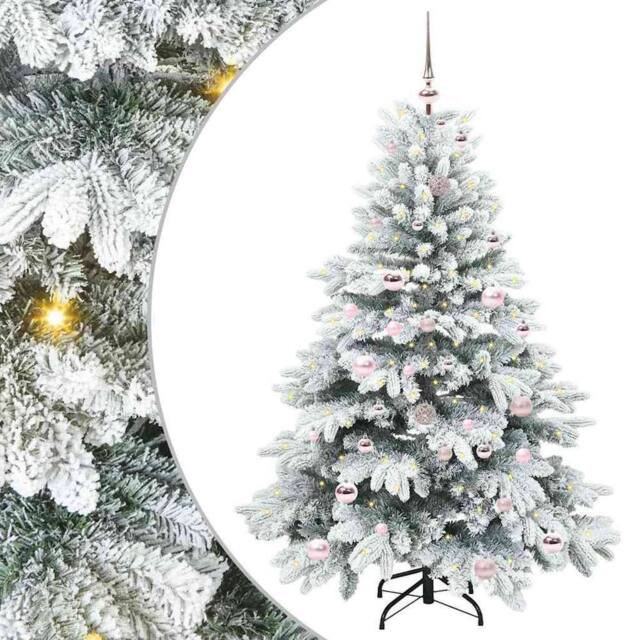 Berkfield Home Artificial Christmas Tree with 150 LEDs Green 150 cm PE & PVC - image 1