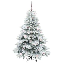 Berkfield Home Artificial Christmas Tree with 150 LEDs Green 150 cm PE & PVC - thumbnail 2