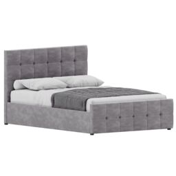 Home Discount Vida Designs Valentina Double Ottoman Bed Frame Velvet Fabric UKFR in Grey - thumbnail 7