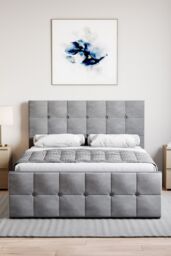 Home Discount Vida Designs Valentina Double Ottoman Bed Frame Velvet Fabric UKFR in Grey - thumbnail 5