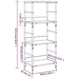 Berkfield Home Decorative Bookshelf Grey Sonoma 50x33x117.5 cm Engineered Wood - thumbnail 9