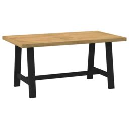 Berkfield Home Dining Table NOAIN A-Shaped Legs 160x90x75 cm Solid Wood Pine in Brown - Size: 160 x 90 x 75 cm - thumbnail 1