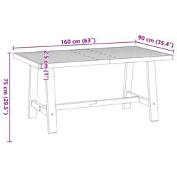 Berkfield Home Dining Table NOAIN A-Shaped Legs 160x90x75 cm Solid Wood Pine in Brown - Size: 160 x 90 x 75 cm - thumbnail 9