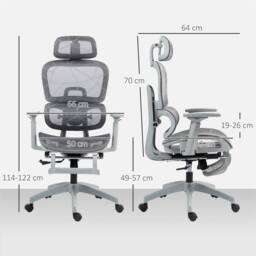 KORVIXA Grey Executive Office Chair with Lumbar Support - Size: 100 cm - thumbnail 2