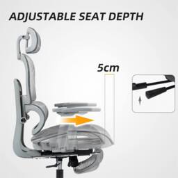 KORVIXA Grey Executive Office Chair with Lumbar Support - Size: 100 cm - thumbnail 3