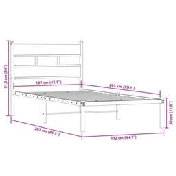Berkfield Home Metal Bed Frame without Mattress Smoked Oak 107x203 cm in Brown - thumbnail 9