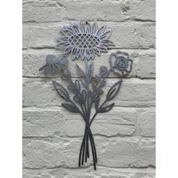 Poppyforge Sunflower Bouquet Wall Art - Bare Metal/Ready to Rust - W30 x H50 cm in Black - thumbnail 3