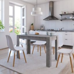 Berkfield Home Dining Table Concrete Grey 120x60x76 cm Engineered Wood - Size: 120 x 60 x 76 cm