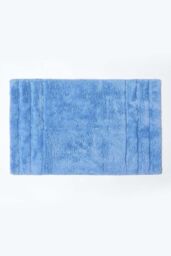 Homescapes Spa Supreme Luxury Bath Mat & Pedestal Set in Blue - thumbnail 2